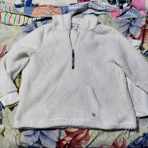 Women's Calvin Klein White Sherpa Hoodie M